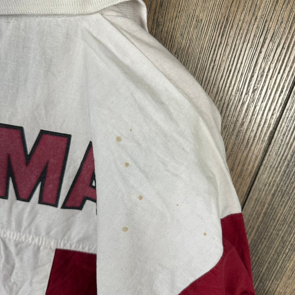Alabama Crimson Tide Vintage 80s Polo Shirt Bama Big Al Graphic Red White Large - Picture 8 of 9